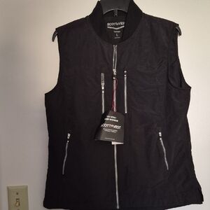 NWT SCOTTeVEST Womens Black Multi Pocket Versatile Zip Front Vest SZ L